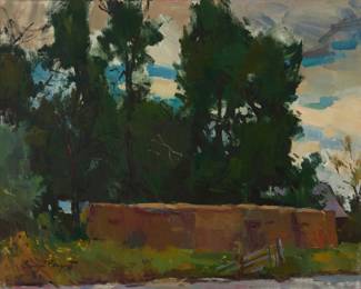 1339 Sergei Bongart (1918-1985) Adobe in a western landscape Oil on canvas Signed lower left: Sergei Bongart 24 x 30 in. Estimate: $1,000 - $1,500