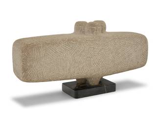 1134 Roger Charles Cavalli (b. 1930) "Space," 1969 Carved granite on marble base Signed on the side: R. CAVALLI Height overall 8 3/4 in., width 17 1/2 in., depth 4 1/4 in. Estimate: $500 - $700