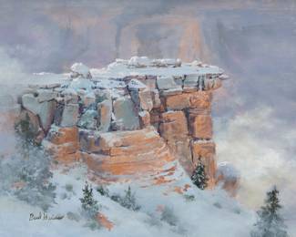 1362 Bud Heiss (b. 1952) "Canyon Morning Mist" Oil on panel Signed lower left: Bud Heiss 14 x 18 in. Estimate: $600 - $800