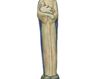 1260 David Warren Seyler (1917-2010) A 'Sad Madonna' porcelain figure, model 180 for Kenton Hills Porcelains, Inc. Glazed porcelain With underglaze signature to underside: Unica Seyler; impressed factory mark Height 13 3/4 in., diameter 2 3/4 in. Estimate: $500 - $700