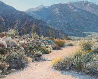 1364 Kerry Kinman (1946-2008) Desert landscape Oil on canvas Signed lower right: K. Kinman 30 x 40 in. Estimate: $1,500 - $2,000