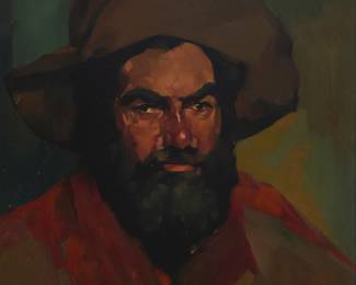 1254 Hans Paap (1890-1967) "Bill Woods, The Prospector," 1930 Oil on canvas Signed, titled (twice), dated, and inscribed along the lower edge: Hans Paap 20 May 1930 / New Mexico 20 x 18 in. Estimate: $2,500 - $3,500