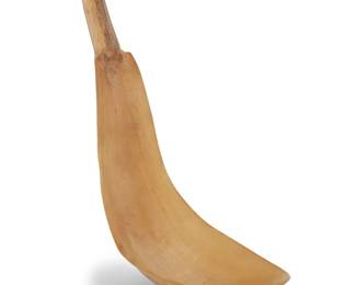 1140 A Northwest Coast mountain sheep horn spoon 20th century The large carved horn spoon with a tapered handle Height 11 1/2 in., width 3 3/4 in., depth 5 1/2 in. approximately Estimate: $200 - $400
