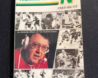 1985-86 Minnesota North Stars Media Guide. Includes Autographs from Dino Ciccarelli, Brian Bellows, Don Beaupre, and more!!