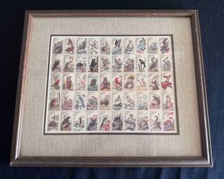 Framed sheet of stamps