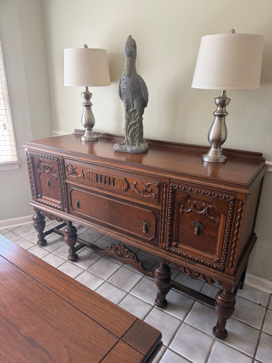 Jacobean Buffet 65.5”W x 37.5” H x 21” D
