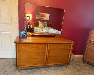MCM lowboy with mirror 56” W x 30.5” H x 20” D
