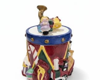 Fitz and Floyd Christmas Toy Drum Cookie Jar