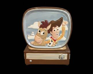 Vintage Toy Story Woody and Bullseye Ceramic Television Cookie Jar - No Lid!