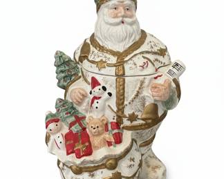 Fitz and Floyd Snowy Woods Santa Cookie Jar