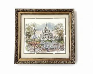  Watercolor Print of Sacré-Cœur, Paris by Clodier