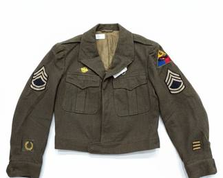 US Army WWII Ike Jacket with 6th Armored Division Insignia
