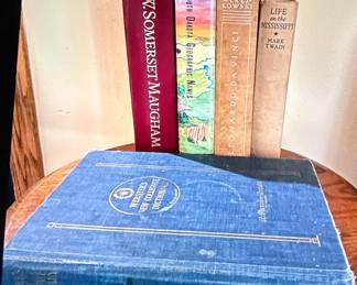 Assorted Vintage Books including Webster's New Collegiate Dictionary
