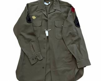 WWII US Army M1937 Wool Service Shirt with Staff Sergeant Insignia