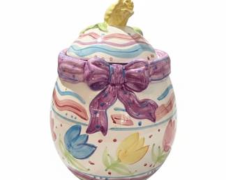 World Bazaars Inc. Easter Egg Floral Cookie Jar