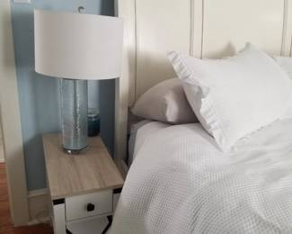 End table; table lamp