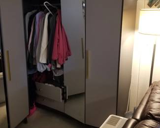 Clothing armoires with mirrors