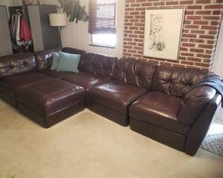 Leather sectional may be configured multiple ways