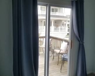 Curtain rods & panels; sliding glass doors