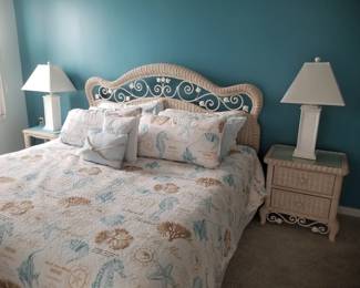 King bedroom suite: king bed; nightstands; dresser with mirror