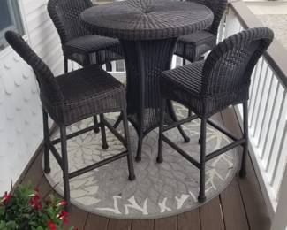 High top all weather wicker patio dining set