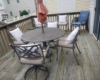 Patio dining set; patio chairs