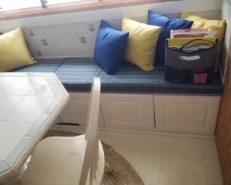 Window seat; pillows