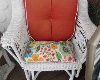 All weather wicker glider chair