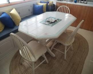 Tile-top dining table & 3 chairs