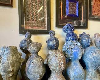 artisan ceramic and vintage wall art