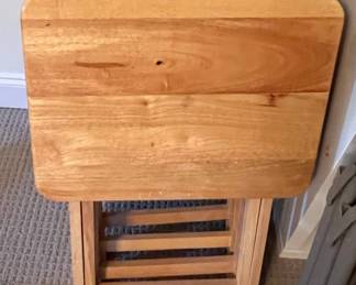 Wood TV Tray Table Set