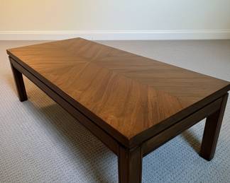 Mid-Century Modern Walnut Parquet Coffee Table