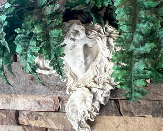 Art Nouveau Style Wall Planter with Female Face