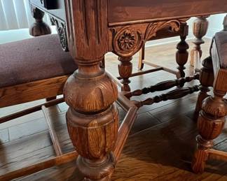 English Tudor Jacobean Style Dining Set