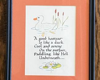 Duck Hostess Calligraphy Print