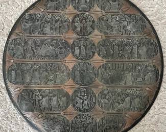 Egyptian Style Hand-Chased Brass Tray