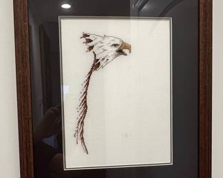 Eagle Head Cross Stitch Wall Art