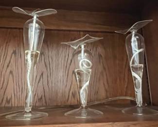 Glass Calla Lily Oil Lamp Set