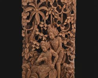 Balinese Rama and Sita Wood Carving