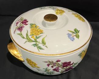 Spode Stafford Flowers Alyssum, Cenothera & Serapias Covered Casserole