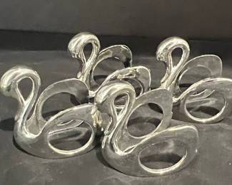 William A. Rogers Silver-Plated Swan Napkin Rings
