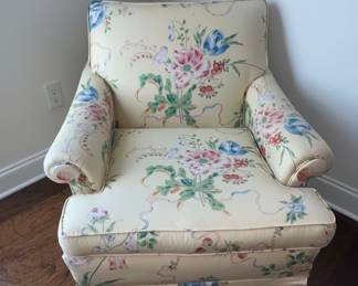 Howard Style Floral Upholstered Armchair