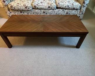 Mid-Century Modern Walnut Parquet Coffee Table