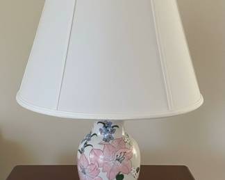 Chinoiserie Style Floral Porcelain Lamp