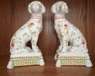 Staffordshire Style Floral Dog Figurines