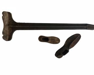 Cast Iron Cobbler's Stand and Shoe Lasts