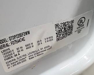 GE GTDP220EF3WW Electric Dryer
