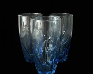 Anchor Hocking Central Park Blue Swirl Glass Tumblers