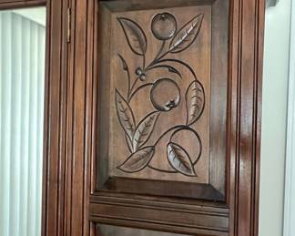 French Provincial Style Carved Armoire