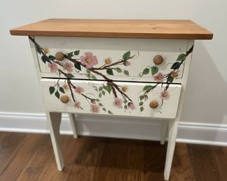 Hand-Painted Floral Style Accent Table